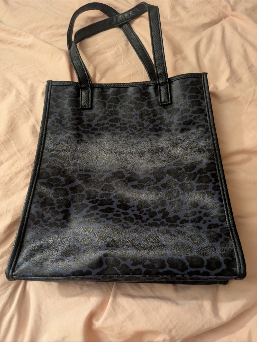 Blue Leopard Print PVC Tote Bag - Heavy Duty